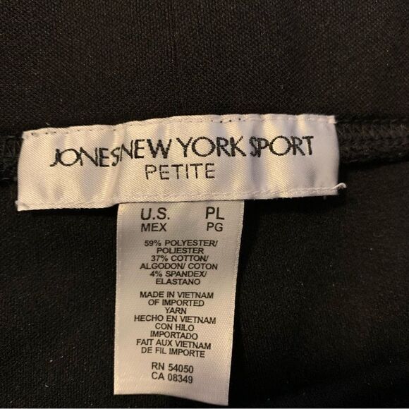 Jones New York Sport Pants Black Wide Leg High Waist Drawstring Sz Petite LP - Picture 2 of 3